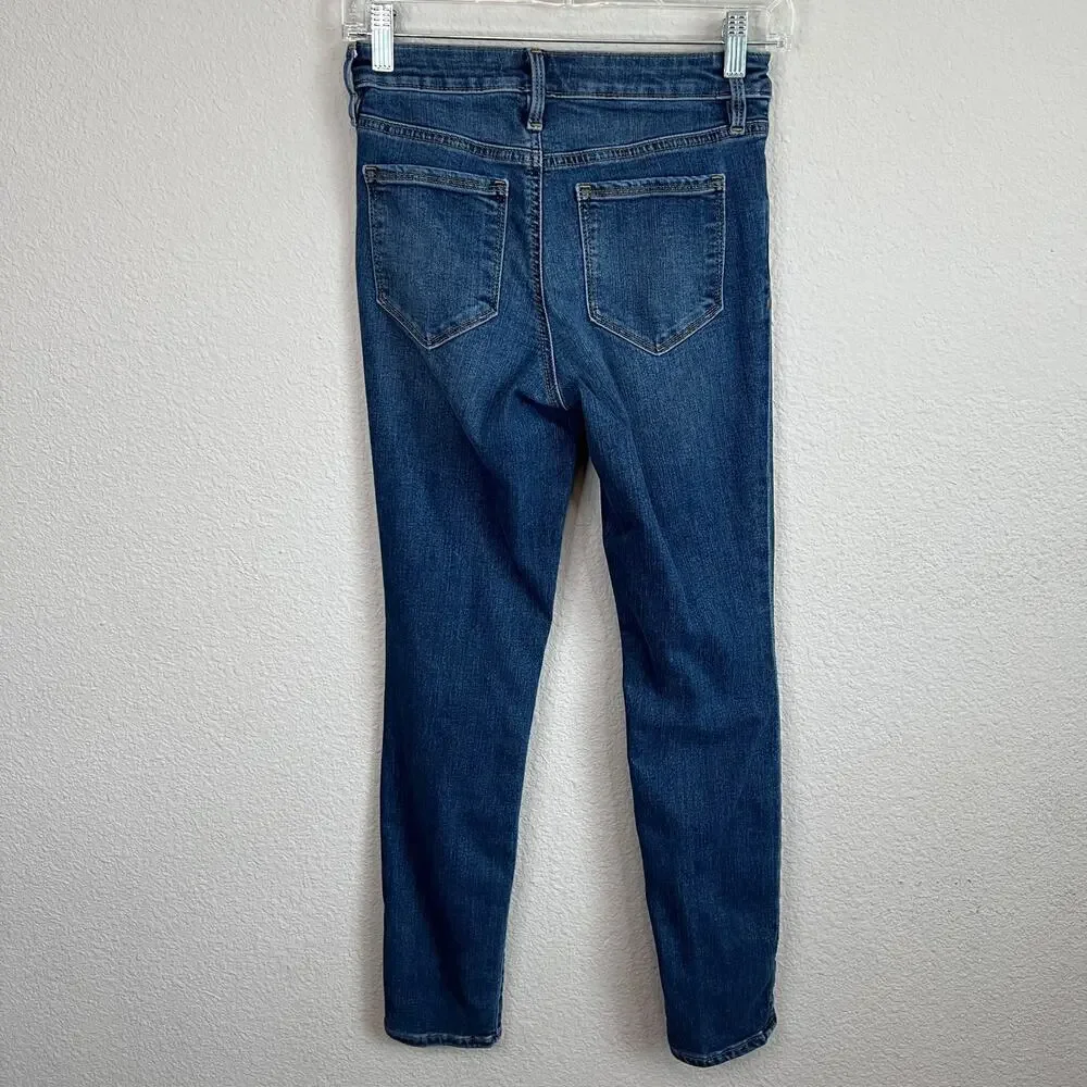 Athleta Sculptek Jeans Women's 25 High Rise Skinny Leg Azure Wash Stretch Denim